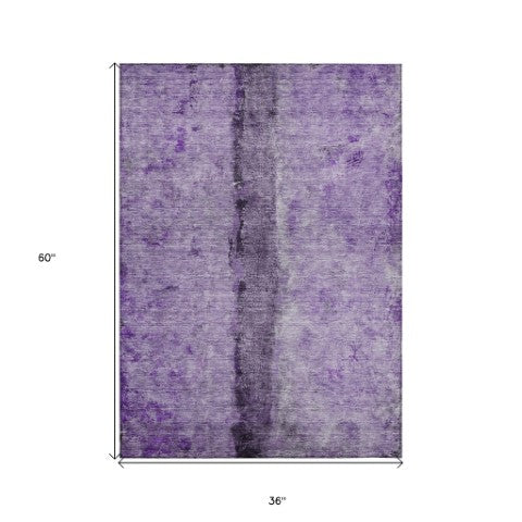 Homeroots 3' Blue And Gold Abstract Washable Rug - Versatile Indoor Outdoor Area Rug For Home And Patio Decor 3' X 5' Polyester 578046