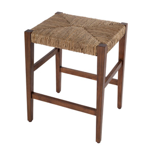 Butler Specialty Valencia Counter Stool: Stylish Woven Seat, Tapered Mahogany Legs For Modern Dining Spaces Dark Brown Mahogany,Banana Leaf,Plywood 5780476-butler
