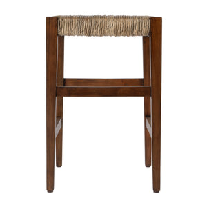 Butler Specialty Valencia Counter Stool: Stylish Woven Seat, Tapered Mahogany Legs For Modern Dining Spaces Dark Brown Mahogany,Banana Leaf,Plywood 5780476-butler