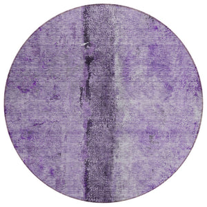 HomeRoots 5' Vibrant Purple and Lavender Abstract Area Rug - Durable, Washable Design for Indoor & Outdoor Use 8' Round 578048