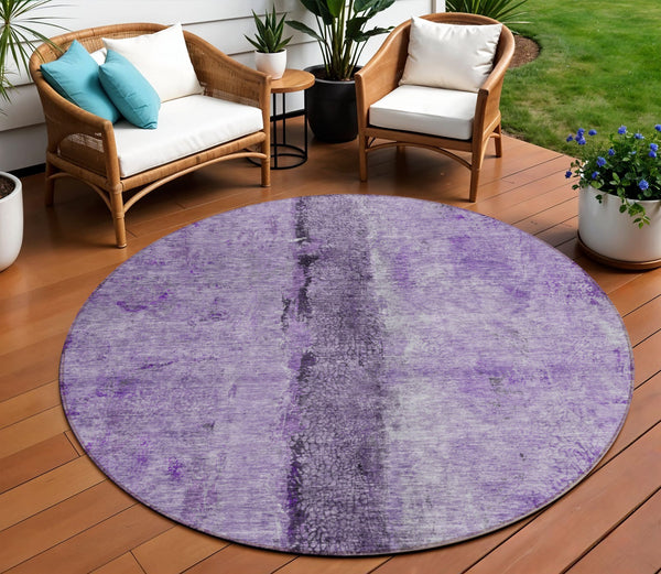 Homeroots 3' Blue And Gold Abstract Washable Rug - Versatile Indoor Outdoor Area Rug For Home And Patio Decor 8' Round Polyester 578048