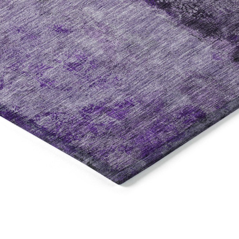 HomeRoots Abstract Purple Lavender Washable Polyester Area Rug for Indoor Outdoor Patios and Living Rooms 8' x 10' 578049