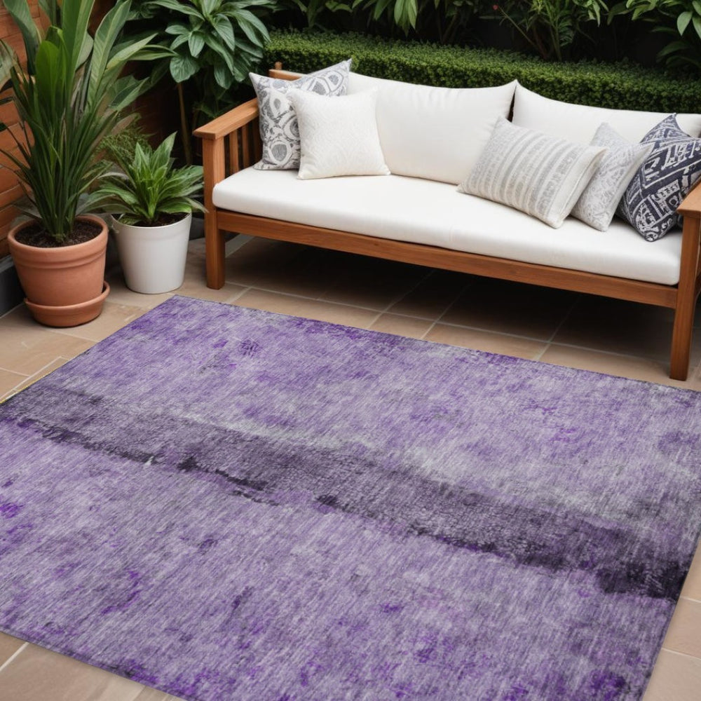 HomeRoots 9' Abstract Purple and Lavender Washable Area Rug - Durable Indoor/Outdoor Design for Stylish Spaces 9' X 12' 578050