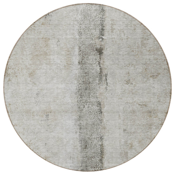 Homeroots 3' Blue And Gold Abstract Washable Rug - Versatile Indoor Outdoor Area Rug For Home And Patio Decor 8' Round Polyester 578054