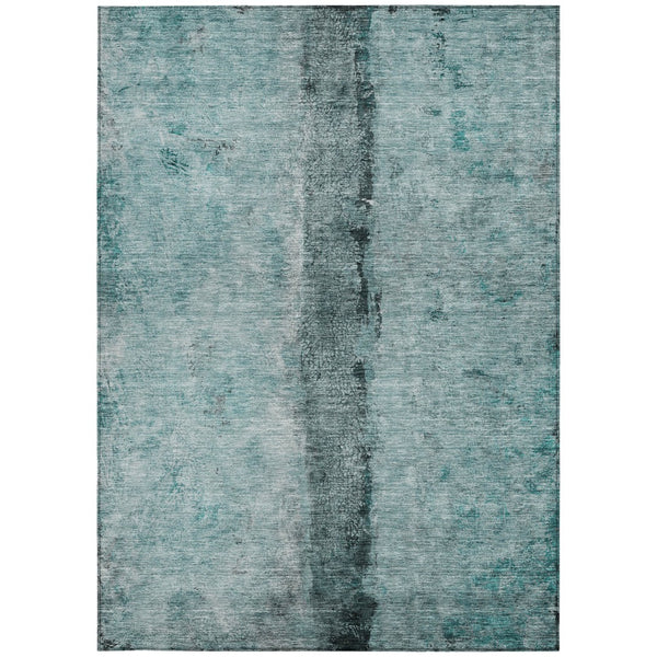 Homeroots 3' Blue And Gold Abstract Washable Rug - Versatile Indoor Outdoor Area Rug For Home And Patio Decor 5' X 8' Polyester 578059