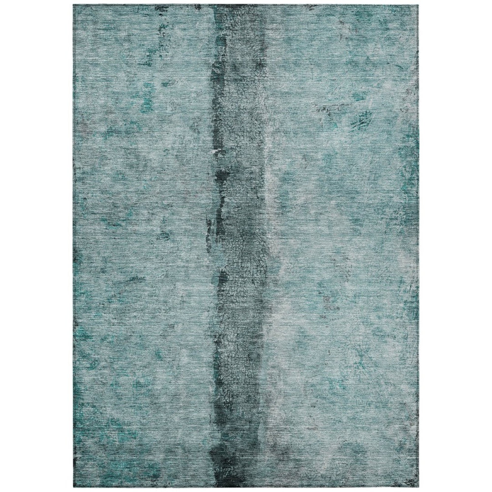HomeRoots 9' Contemporary Abstract Area Rug in Teal Blue and Aqua – Durable, Washable for Indoor & Outdoor Use 9' X 12' 578062