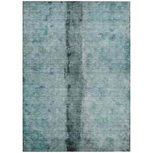 HomeRoots 9' Contemporary Abstract Area Rug in Teal Blue and Aqua – Durable, Washable for Indoor & Outdoor Use 9' X 12' 578062