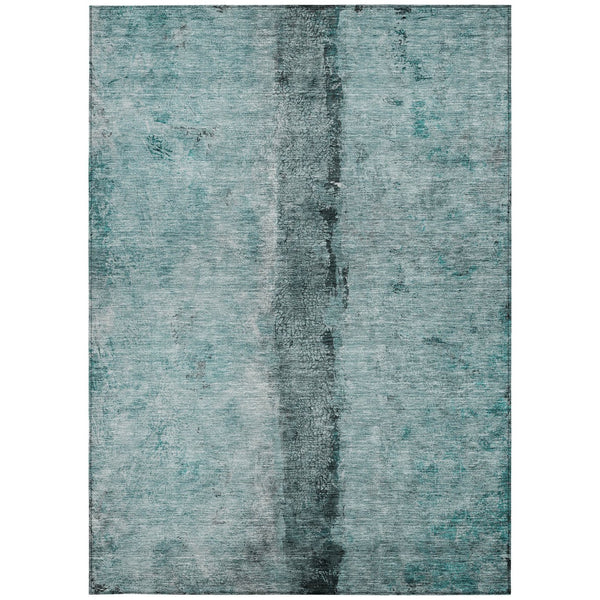 Homeroots 3' Blue And Gold Abstract Washable Rug - Versatile Indoor Outdoor Area Rug For Home And Patio Decor 10' X 14' Polyester 578063