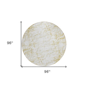 Homeroots 3' Stylish Black, White & Gray Abstract Washable Area Rug For Indoor & Outdoor Spaces 8' Round Polyester 578072