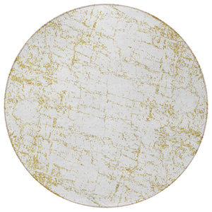 Homeroots 3' Stylish Black, White & Gray Abstract Washable Area Rug For Indoor & Outdoor Spaces 8' Round Polyester 578072