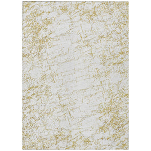 HomeRoots 9' Gold and Ivory Abstract Washable Area Rug - Durable, Stylish, Perfect for Indoor and Outdoor Spaces 9' X 12' 578074