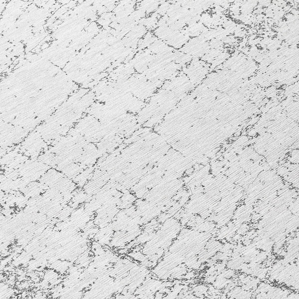 Homeroots 3' Stylish Black, White & Gray Abstract Washable Area Rug For Indoor & Outdoor Spaces 8' Round Polyester 578078