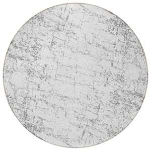 Homeroots 3' Stylish Black, White & Gray Abstract Washable Area Rug For Indoor & Outdoor Spaces 8' Round Polyester 578078