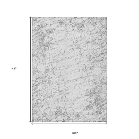 Homeroots 3' Stylish Black, White & Gray Abstract Washable Area Rug For Indoor & Outdoor Spaces 9' X 12' Polyester 578080