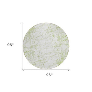 Homeroots 3' Stylish Black, White & Gray Abstract Washable Area Rug For Indoor & Outdoor Spaces 8' Round Polyester 578084