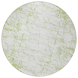 Homeroots 3' Stylish Black, White & Gray Abstract Washable Area Rug For Indoor & Outdoor Spaces 8' Round Polyester 578084