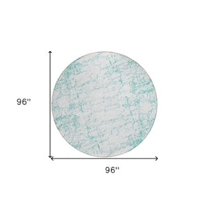 Homeroots 3' Stylish Black, White & Gray Abstract Washable Area Rug For Indoor & Outdoor Spaces 8' Round Polyester 578090