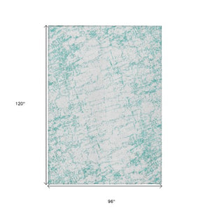 Homeroots 3' Stylish Black, White & Gray Abstract Washable Area Rug For Indoor & Outdoor Spaces 8' X 10' Polyester 578091