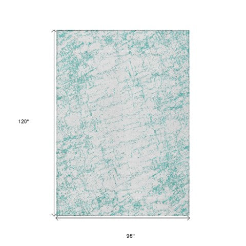 Homeroots 3' Stylish Black, White & Gray Abstract Washable Area Rug For Indoor & Outdoor Spaces 8' X 10' Polyester 578091