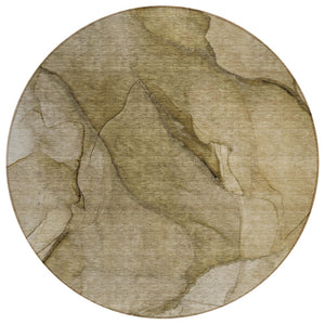 HomeRoots 5' Stylish Abstract Area Rug - Durable, Washable Design for Indoor & Outdoor Spaces, Stain-Resistant 8' Round 578096