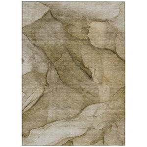 HomeRoots 9' Abstract Washable Area Rug in Brown, Beige & Taupe - Stylish, Durable Design for Indoor & Outdoor Use 9' X 12' 578098