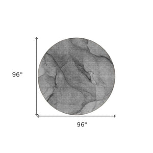 Homeroots 3' Stylish Brown Beige Taupe Abstract Washable Area Rug For Indoor And Outdoor Spaces, Durable Design 8' Round Polyester 578102