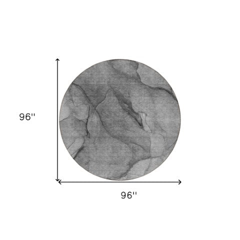 Homeroots 3' Stylish Brown Beige Taupe Abstract Washable Area Rug For Indoor And Outdoor Spaces, Durable Design 8' Round Polyester 578102