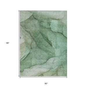 Homeroots 3' Stylish Brown Beige Taupe Abstract Washable Area Rug For Indoor And Outdoor Spaces, Durable Design 5' X 8' Polyester 578107