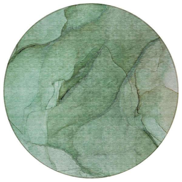 Homeroots 3' Stylish Brown Beige Taupe Abstract Washable Area Rug For Indoor And Outdoor Spaces, Durable Design 8' Round Polyester 578108