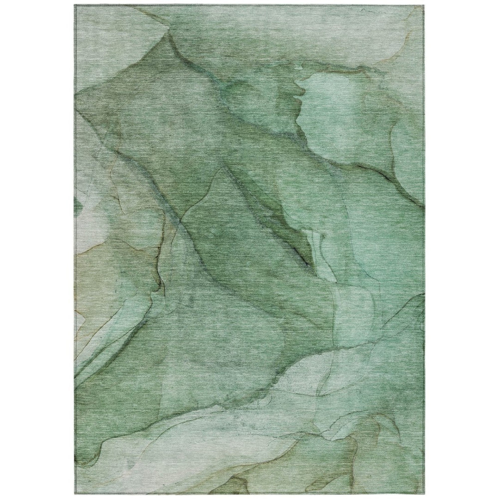 HomeRoots 9' Green and Sage Abstract Area Rug - Modern Washable Design for Indoor and Outdoor Durability 9' X 12' 578110