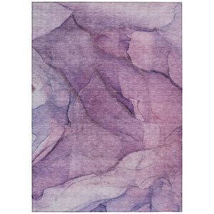HomeRoots 5' Abstract Purple Lilac and Lavender Area Rug - Machine Washable, Durable for Indoor & Outdoor Use 5' X 8' 578113