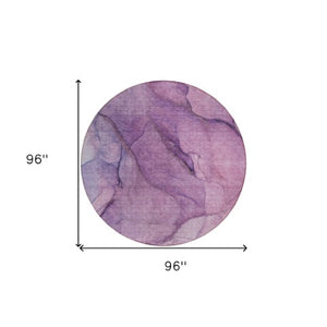 Homeroots 3' Stylish Brown Beige Taupe Abstract Washable Area Rug For Indoor And Outdoor Spaces, Durable Design 8' Round Polyester 578114