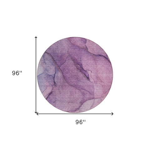 Homeroots 3' Stylish Brown Beige Taupe Abstract Washable Area Rug For Indoor And Outdoor Spaces, Durable Design 8' Round Polyester 578114