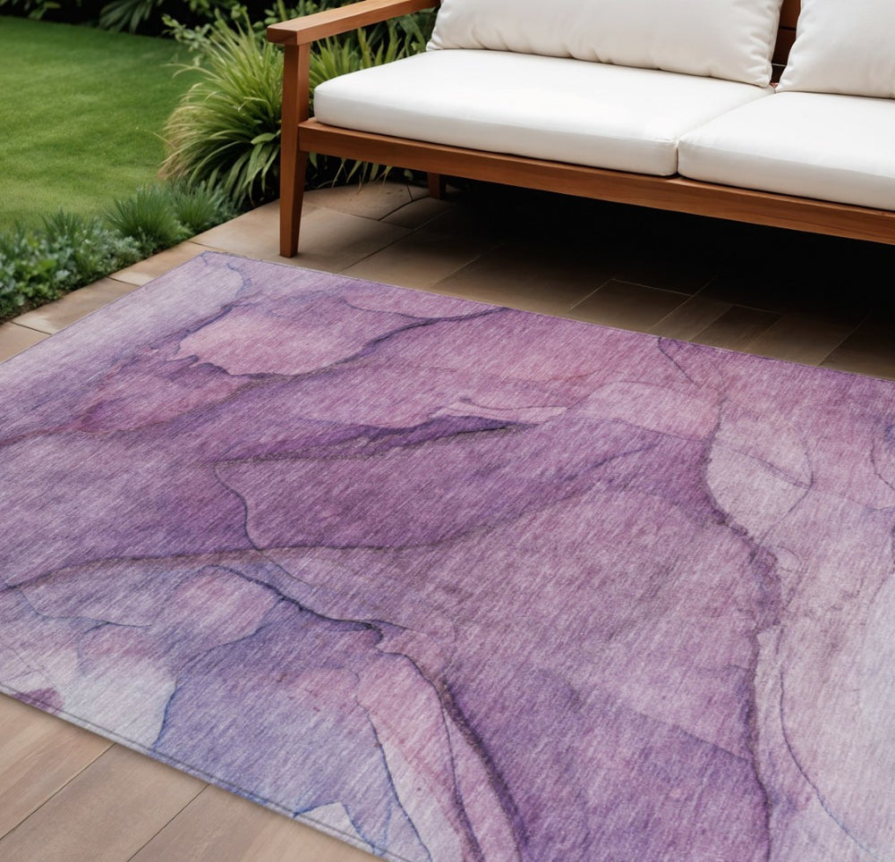 HomeRoots 9' Purple Lilac and Lavender Abstract Area Rug - Stylish, Washable, Durable for Indoor and Outdoor Use 9' X 12' 578116