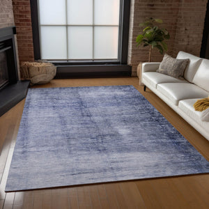 Homeroots 3' Navy Blue And Sky Blue Abstract Washable Area Rug – Perfect For Indoor Or Outdoor Spaces! 3' X 5' Polyester 578118