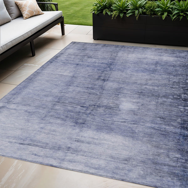 Homeroots 3' Navy Blue And Sky Blue Abstract Washable Area Rug – Perfect For Indoor Or Outdoor Spaces! 5' X 8' Polyester 578119