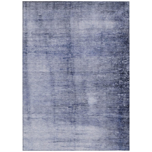 HomeRoots 5' Navy Blue and Sky Blue Abstract Area Rug - Stylish, Washable, Durable for Indoor and Outdoor Use 10' X 14' 578123
