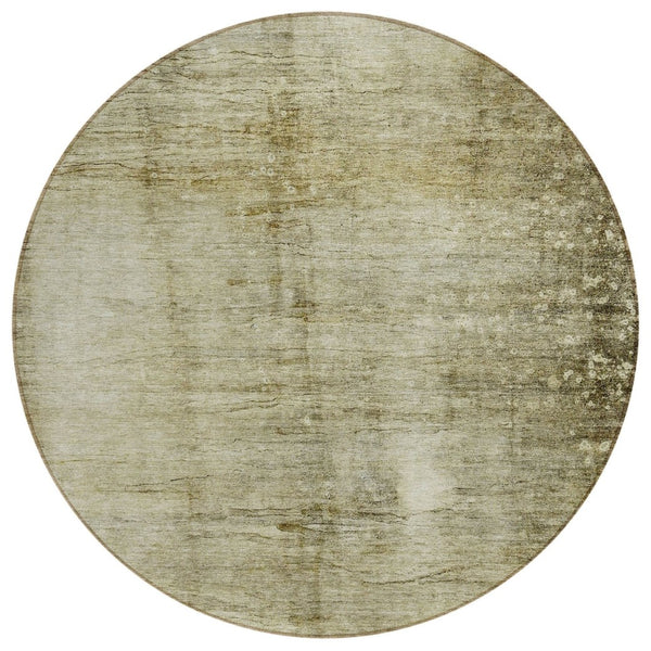 HomeRoots 5' Stylish Taupe Beige and Chocolate Abstract Area Rug for Indoor/Outdoor Versatile Living Spaces 8' Round 578126