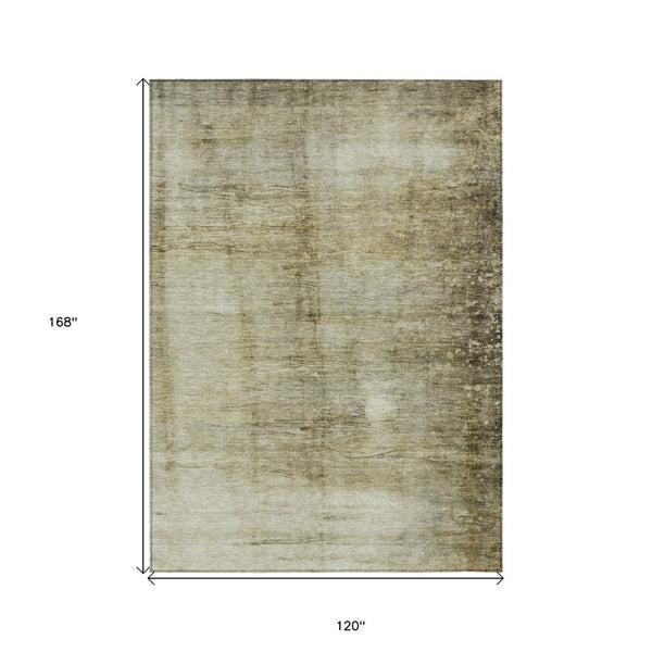 HomeRoots 5' Stylish Taupe Beige and Chocolate Abstract Area Rug for Indoor/Outdoor Versatile Living Spaces 10' X 14' 578129