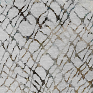 Homeroots 3' Stylish Silver Gray & Charcoal Abstract Washable Area Rug For Indoor & Outdoor Spaces 8' X 10' Polyester 578133