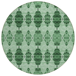 HomeRoots 5' Vibrant Moroccan-Inspired Area Rug in Emerald Green - Durable, Washable, Indoor/Outdoor Design 8' Round 578144