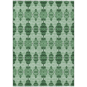 HomeRoots 9' Emerald and Green Moroccan Indoor-Outdoor Area Rug – Stylish, Washable, Durable Design for Versatile Spaces 9' X 12' 578146