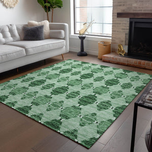 HomeRoots 5' Vibrant Moroccan-Inspired Area Rug in Emerald Green - Durable, Washable, Indoor/Outdoor Design 10' X 14' 578147