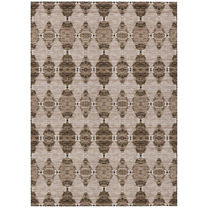 HomeRoots 9' Moroccan-Inspired Brown and Chocolate Area Rug - Washable, Durable, Perfect for Indoors & Outdoors 9' X 12' 578158