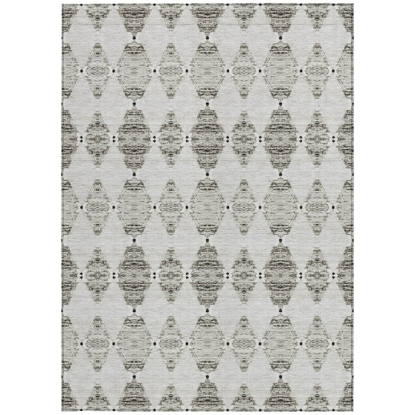 Homeroots 3' Stylish Navy Blue Moroccan Area Rug - Washable Indoor/Outdoor Design For High Traffic Spaces 8' X 10' Polyester 578163