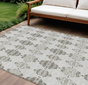 Homeroots 3' Stylish Navy Blue Moroccan Area Rug - Washable Indoor/Outdoor Design For High Traffic Spaces 10' X 14' Polyester 578165