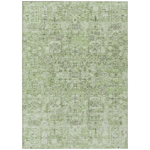 HomeRoots 5' Floral Artichoke Green and Olive Green Area Rug – Indoor Outdoor, Washable, Durable Design 5' X 8' 578185