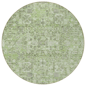 Homeroots 3' Charcoal And Silver Floral Area Rug - Washable, Indoor-outdoor, Stain Resistant, Durable Design 8' Round Polyester 578186