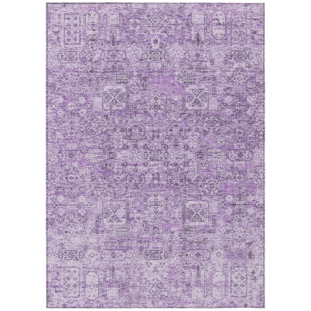 HomeRoots 5' Stylish Lilac and Purple Floral Area Rug – Durable, Washable, Indoor-Outdoor Elegance for Every Space 8' X 10' 578193