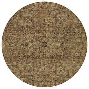 Homeroots 3' Charcoal And Silver Floral Area Rug - Washable, Indoor-outdoor, Stain Resistant, Durable Design 8' Round Polyester 578198